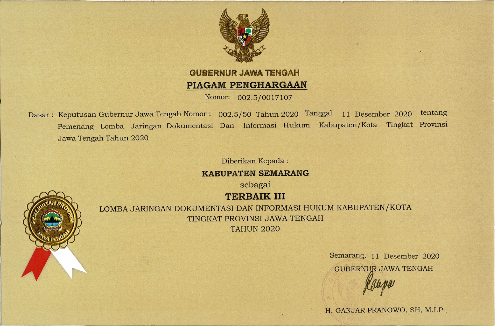 Tingkat Provinsi - Terbaik III 2020_1